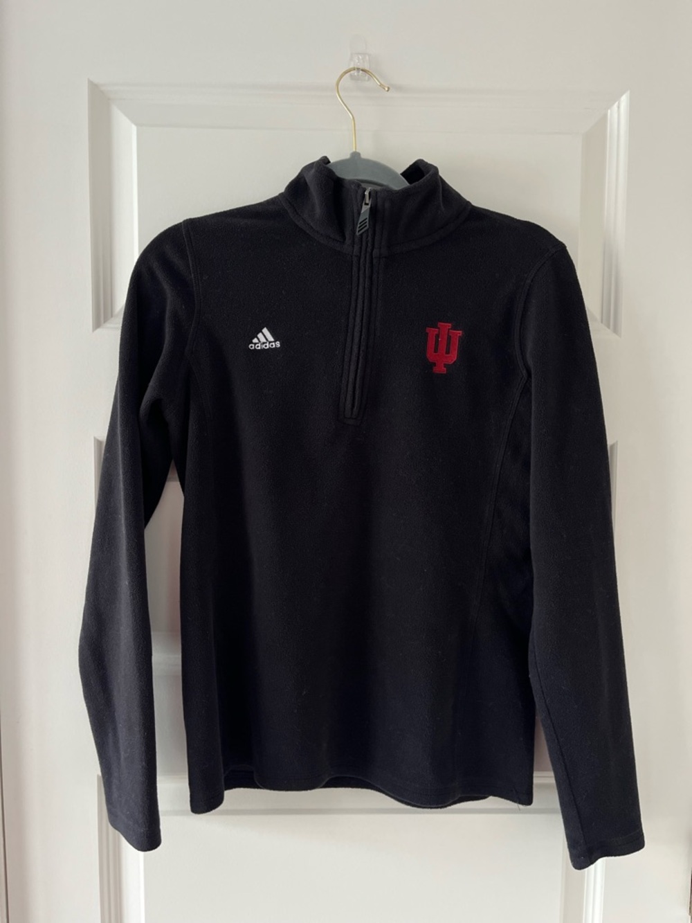 Adidias IU Indiana University Fleece Quarterzip Small Black Unisex
